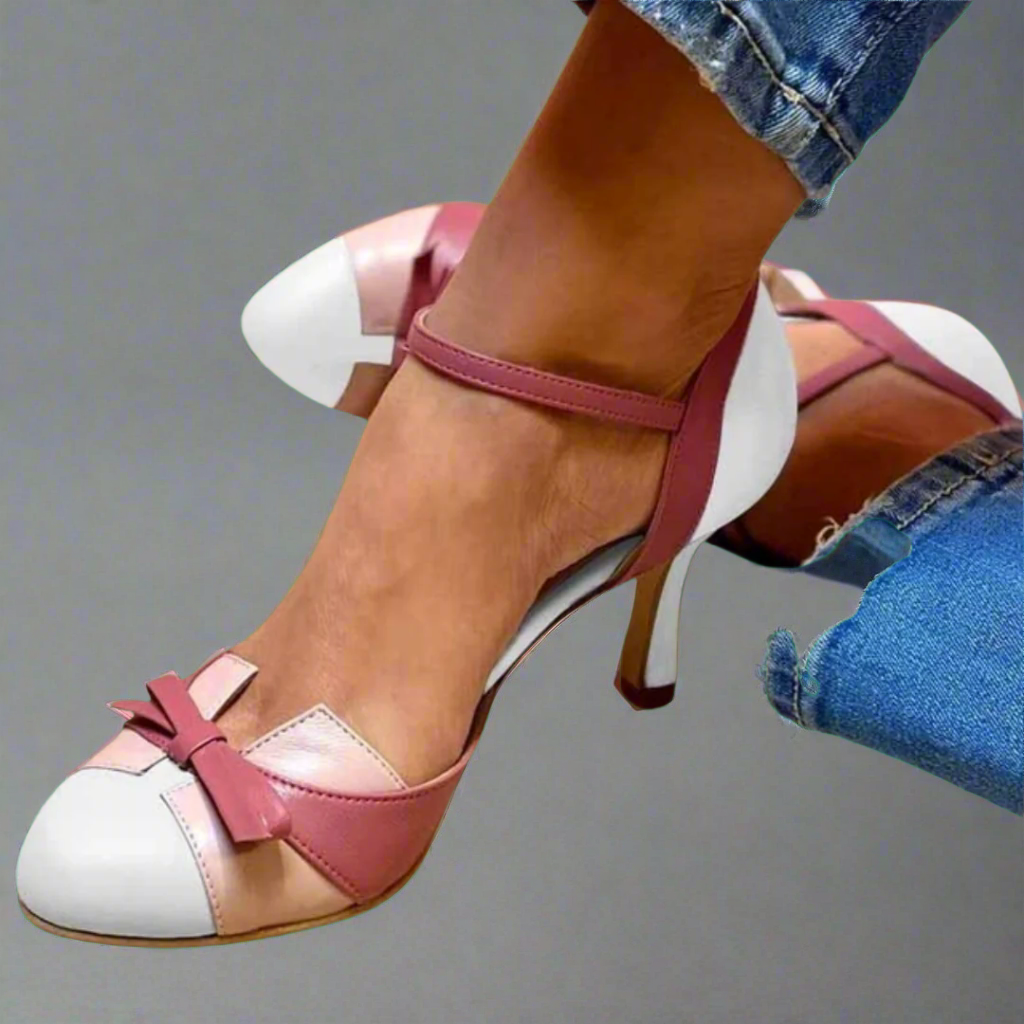 Camilla – Bow Detail Mid Heel Shoes