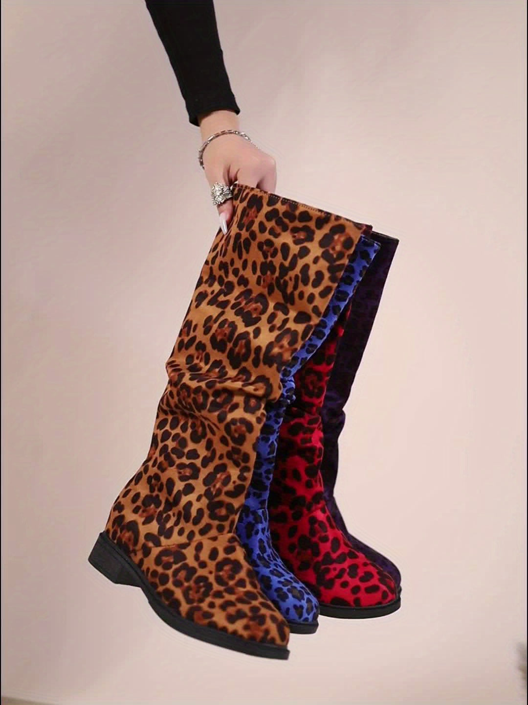 Saria - Leopard Print Mid-Calf Boots