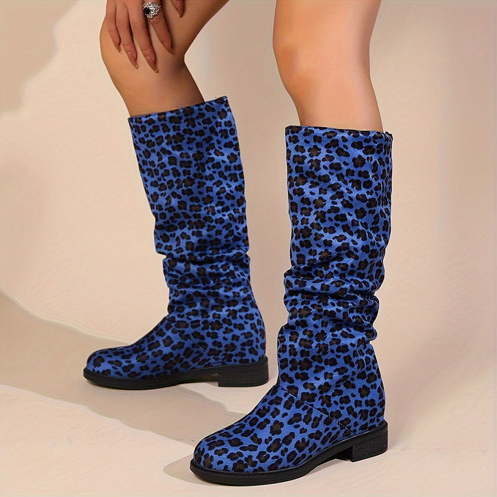 Saria - Leopard Print Mid-Calf Boots