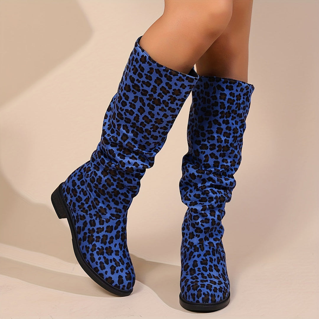 Saria - Leopard Print Mid-Calf Boots