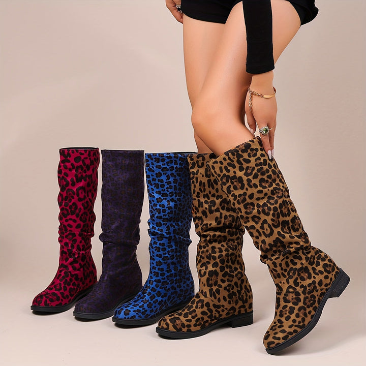 Saria - Leopard Print Mid-Calf Boots