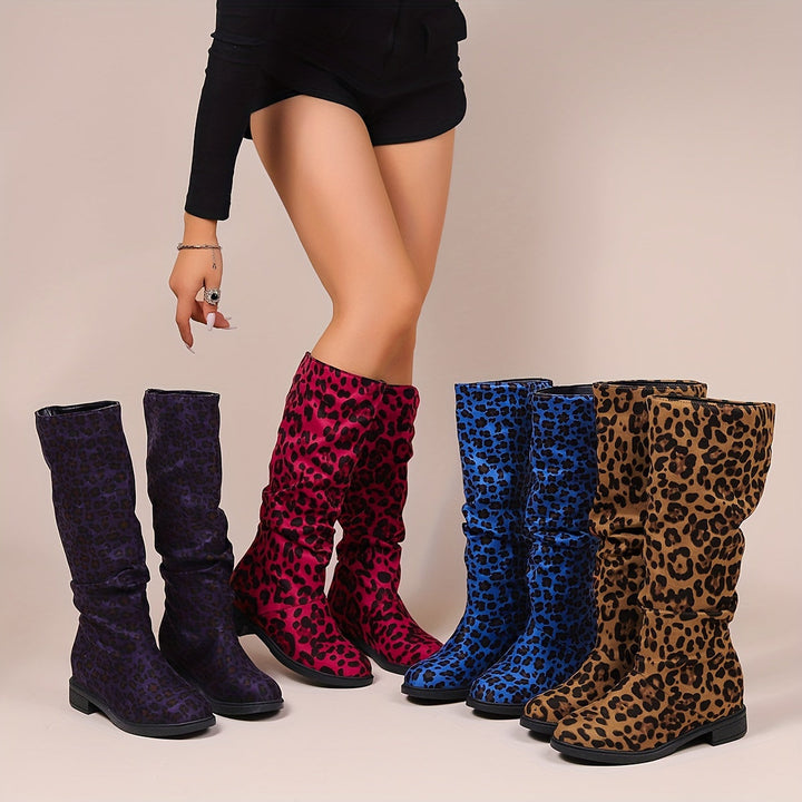 Saria - Leopard Print Mid-Calf Boots